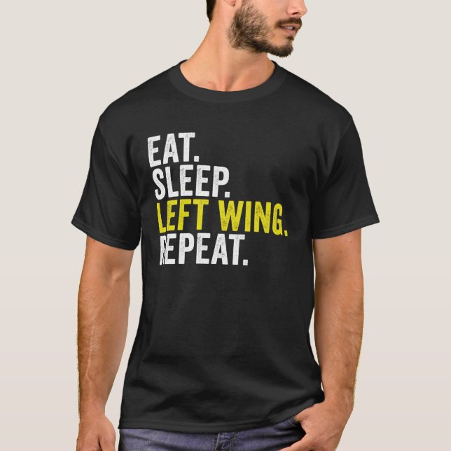 Camiseta Eat Sleep Left Wing Repeat  Rugby Winger (Frente)