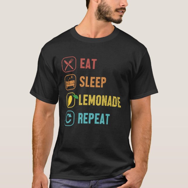 Camiseta Eat Sleep Lemonade Repeat Cardboard Business Lemon (Frente)