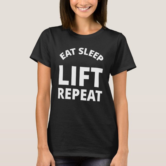 Camiseta Eat Sleep Levantar Repetir (Frente)