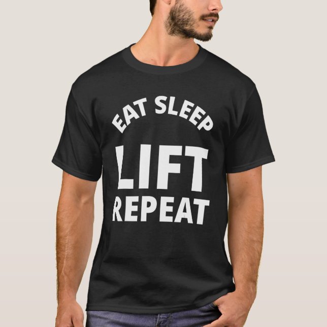 Camiseta Eat Sleep Levantar Repetir (Frente)
