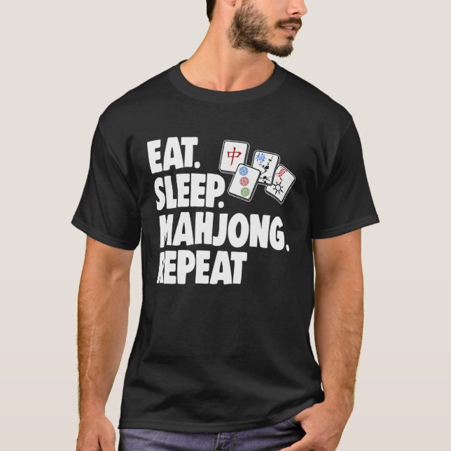 Camiseta Eat Sleep Mahjong Repea Women Game (Frente)