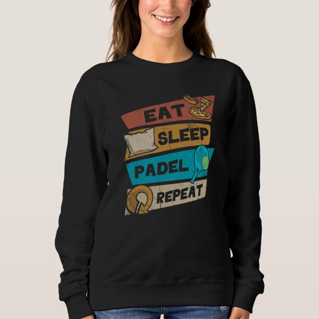 Camiseta Eat Sleep Padel Repeat Retro For Padel Tennis Fans (Frente)
