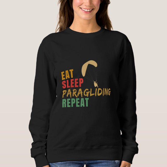 Camiseta Eat Sleep Paragliding Repeat Paragliding Skydiver (Frente)