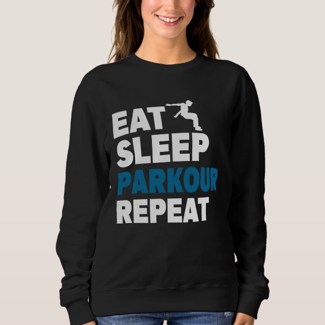 Camiseta Eat Sleep Parkour Repeat Free Running Jump Trainin (Frente)