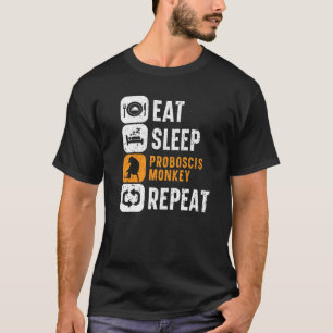 Camiseta Eat Sleep Proboscis Monkey Repeat Animal Zookeeper