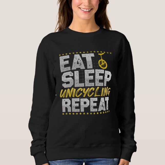 Camiseta Eat Sleep Repeat Bicycle Hobby Unicycle (Frente)