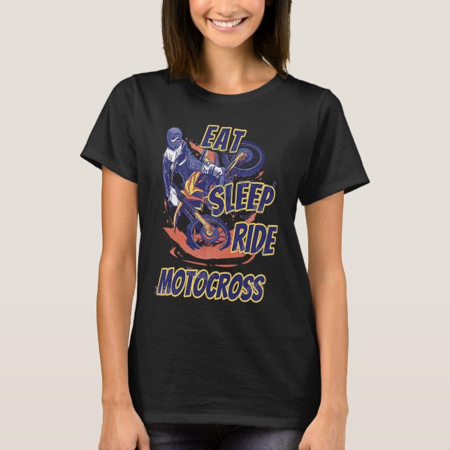 Camiseta Eat Sleep Ride motocross Enduro Motocross (Frente)