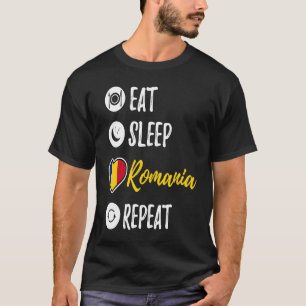 Camiseta Eat Sleep Romênia Repetir