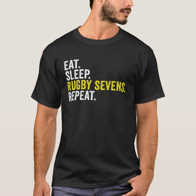 Camiseta Eat Sleep Rugby Sevens Repeat  Rugby Player (Frente)