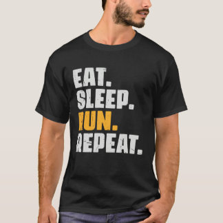Camiseta Eat Sleep Run Repeat   Running Runner Retro Vintag
