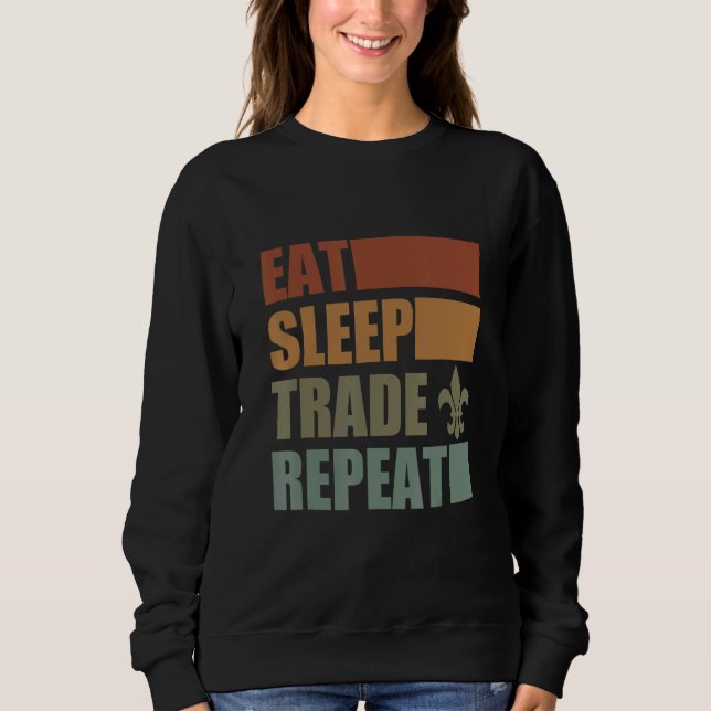Camiseta Eat Sleep Scout Repeat For Camping Enthusiast Desi (Frente)