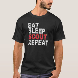 Camiseta Eat Sleep Scout Repeat  Scouting  Outdoor Camping