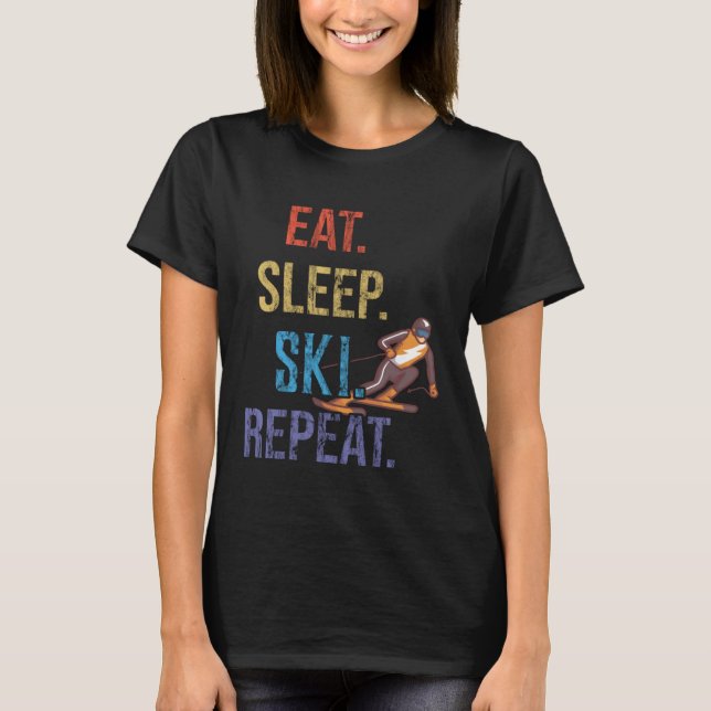 Camiseta Eat Sleep Ski Repeat Ski (Frente)