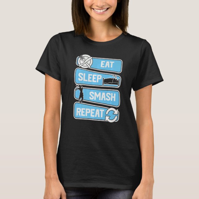 Camiseta Eat Sleep Smash Repeat Badminton (Frente)