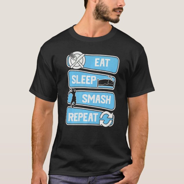 Camiseta Eat Sleep Smash Repeat Badminton (Frente)