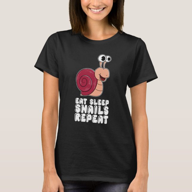 Camiseta Eat Sleep Snails Repeat (Frente)