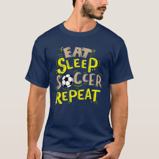Camiseta Eat Sleep Soccer Repeat Routine Ball Sports retro