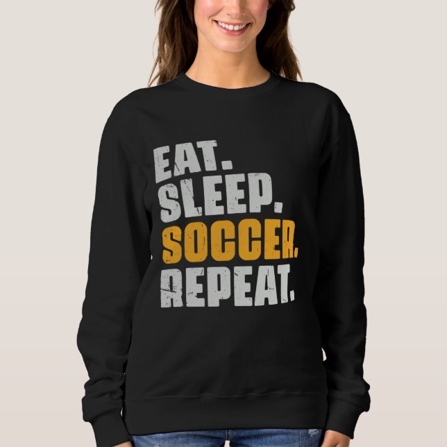 Camiseta Eat Sleep Soccer Repeat   Soccer Player Retro Vint (Frente)