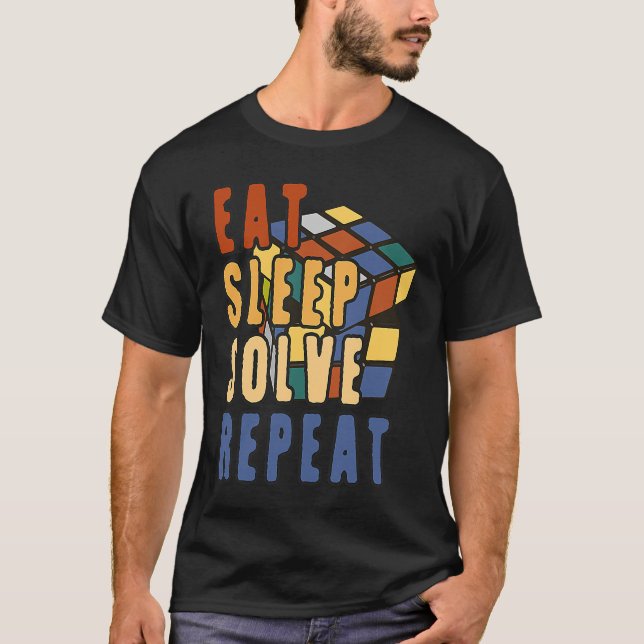 Camiseta Eat Sleep Solve Repeat  Solve Cube Puzzle Fun  1 (Frente)