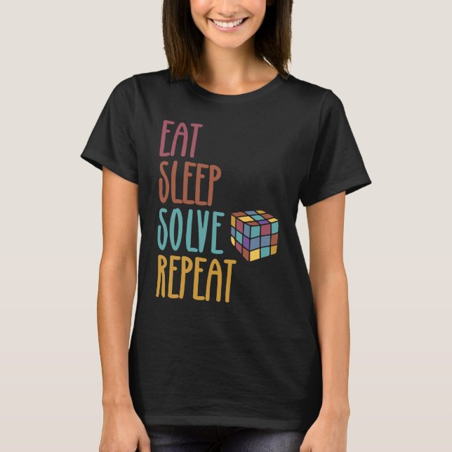 Camiseta Eat Sleep Solve Repeat  Solve Cube Puzzle Fun  3 (Frente)
