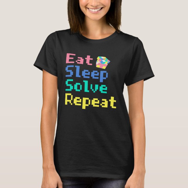 Camiseta Eat Sleep Solve Repeat  Solve Cube Puzzle Fun  4 (Frente)