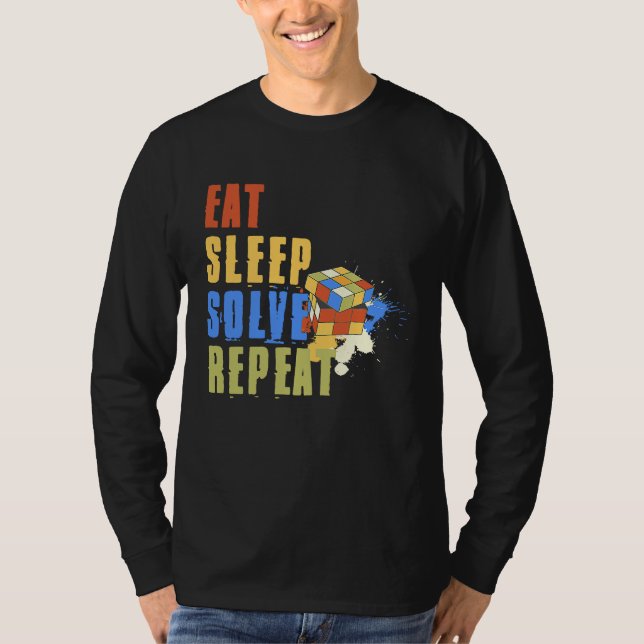 Camiseta Eat Sleep Solve Repeat  Solve Cube Puzzle Fun  8 (Frente)