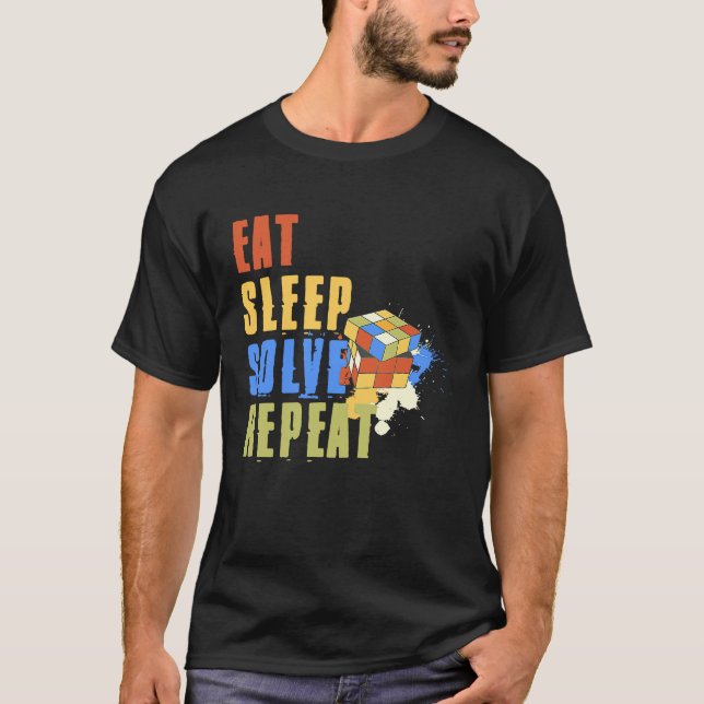 Camiseta Eat Sleep Solve Repeat  Solve Cube Puzzle Fun  8 (Frente)