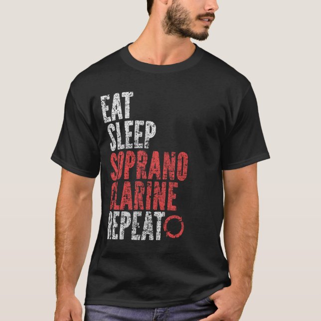 Camiseta Eat Sleep Soprano clarine Repetir (Frente)