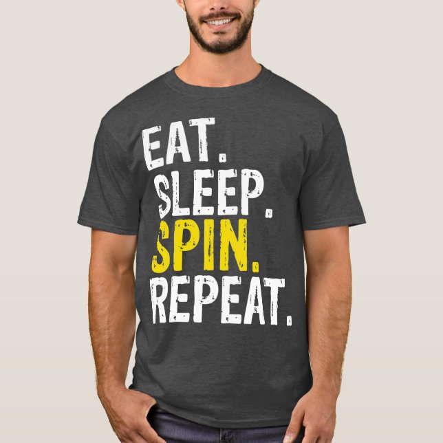 Camiseta Eat Sleep Spin Repeat Gift Spinning Class (Frente)