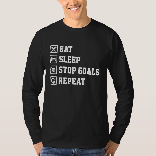 Camiseta Eat Sleep Stop Goals Repeat Field Hockey Hockey Pl (Frente)