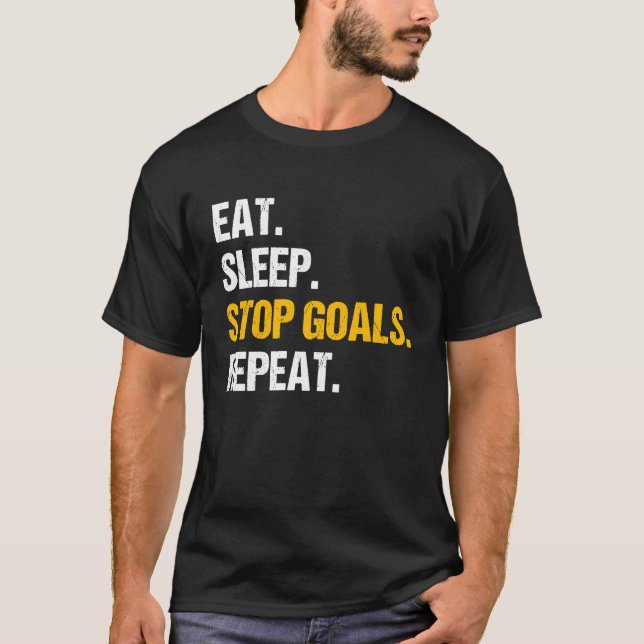 Camiseta Eat Sleep Stop Goals Repeat Field Hockey Hockey Pl (Frente)
