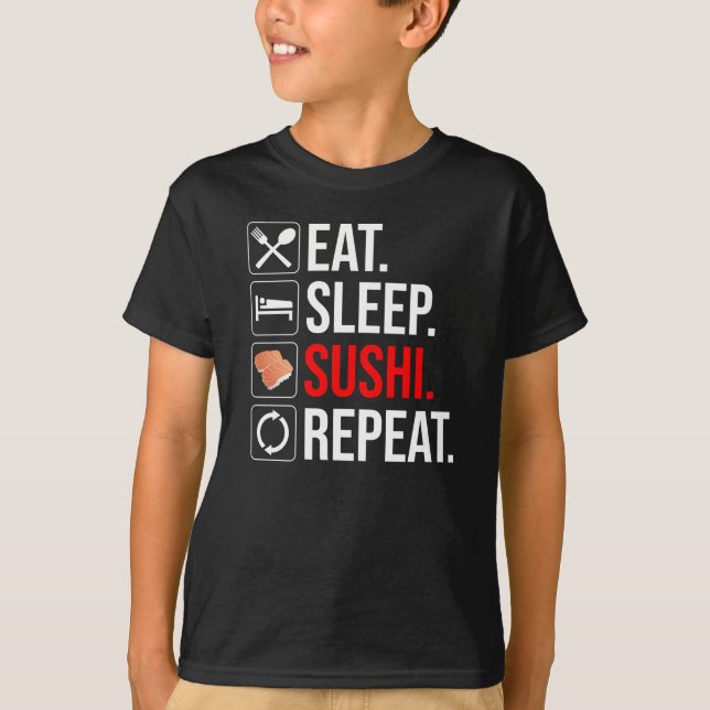 Camiseta Eat. Sleep. Sushi. Repeat (Frente)