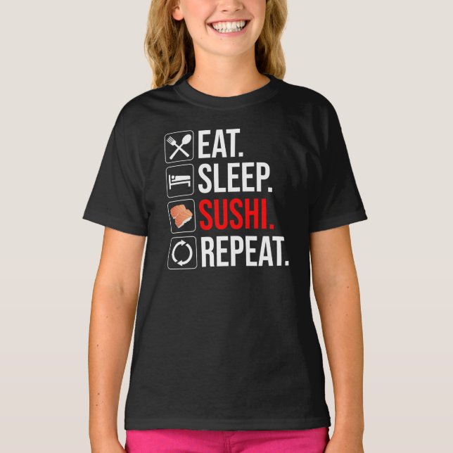 Camiseta Eat. Sleep. Sushi. Repeat (Frente)