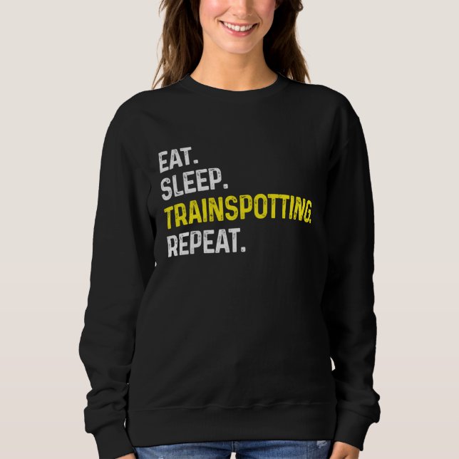 Camiseta Eat Sleep Train spotting Repeat  Train Spotter Rai (Frente)