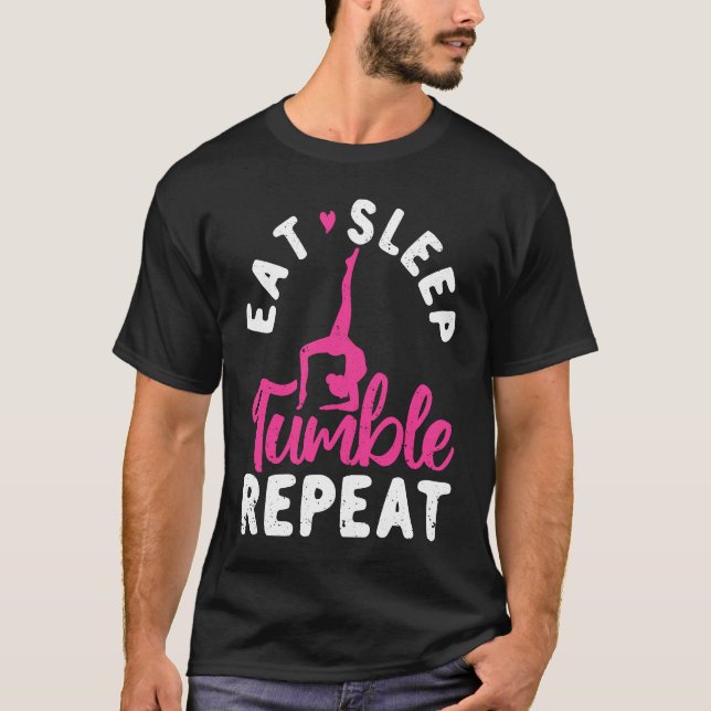 Camiseta Eat Sleep Tumble Repeat Gymnastics  Gymnast (Frente)