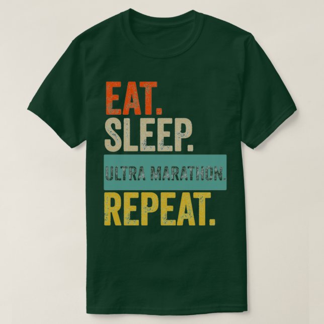 Camiseta eat sleep ultra marathon repeat retro vintage  (Frente do Design)