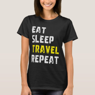 Camiseta Eat Sleep Viagem Repetit Traveler