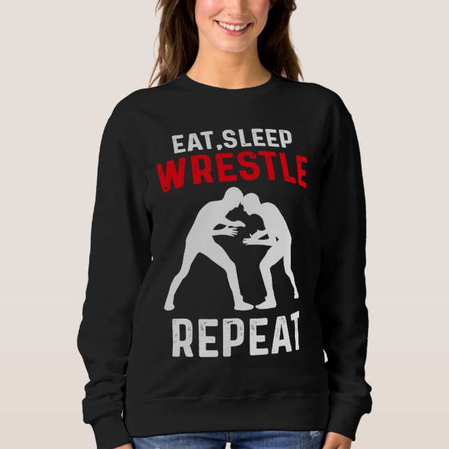 Camiseta Eat Sleep Wrestle Repeat Wrestling (Frente)
