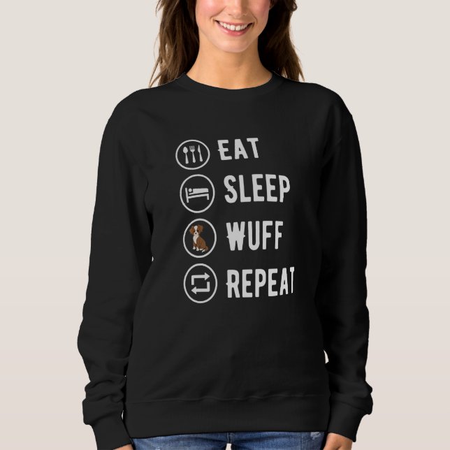 Camiseta Eat Sleep Wuff Repeat, Dog Lover, Funny Dog Barkin (Frente)