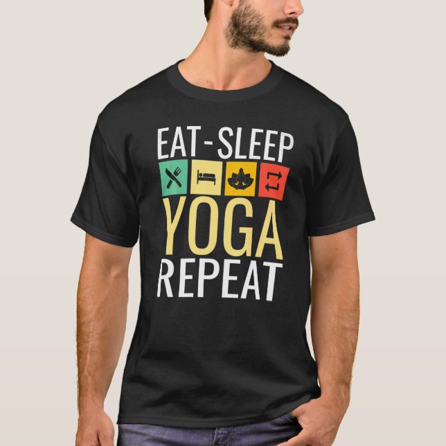 Camiseta Eat Sleep Yoga And Repeat (Frente)