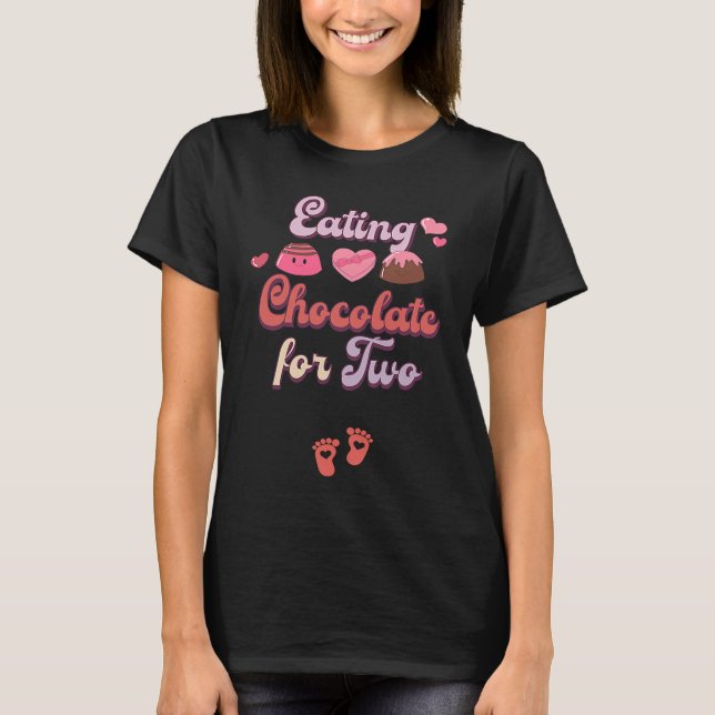 Camiseta Eating Chocolate For Two Groovy Valentine's Day Pr (Frente)