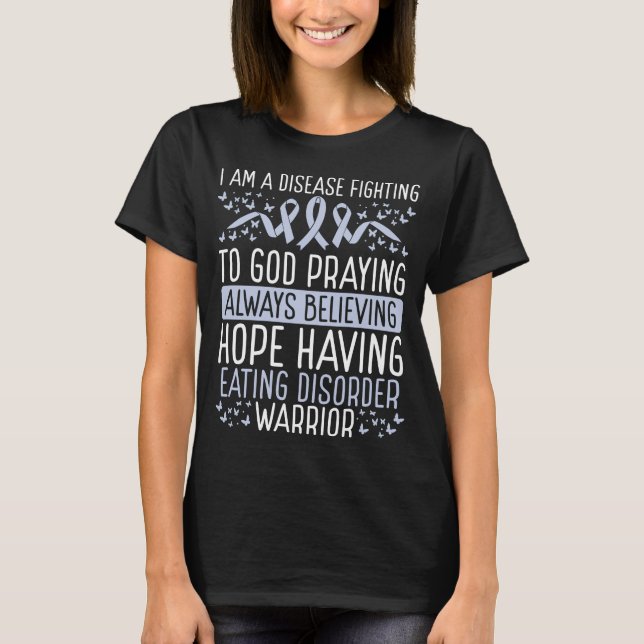 Camiseta Eating Disorder Warrior Disease Awareness Ribbon (Frente)