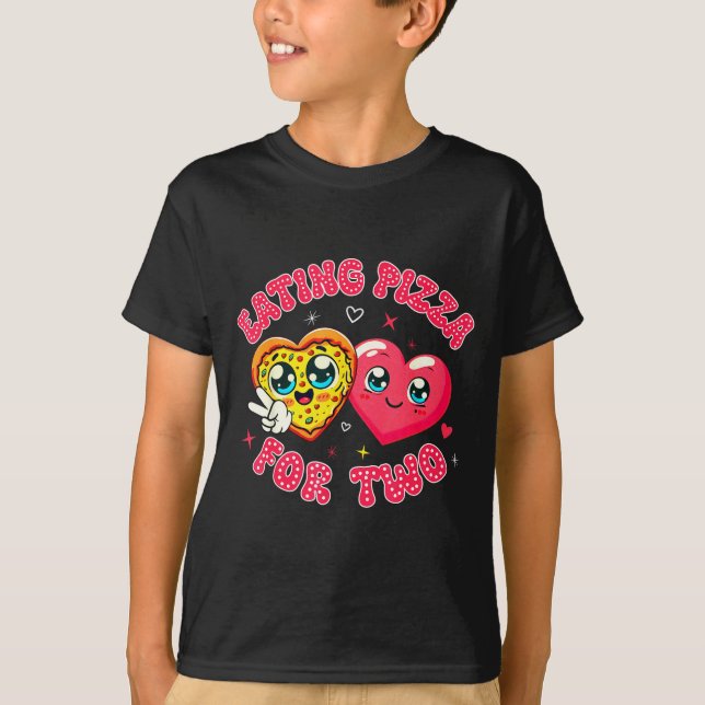 Camiseta Eating Zza For Two Pregnancy Valentines Day New Mo (Frente)