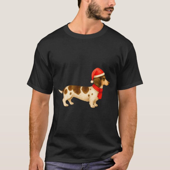 Camiseta Ebald Christmas Dachshund E Funny Doxie Dog Mom  (Frente)