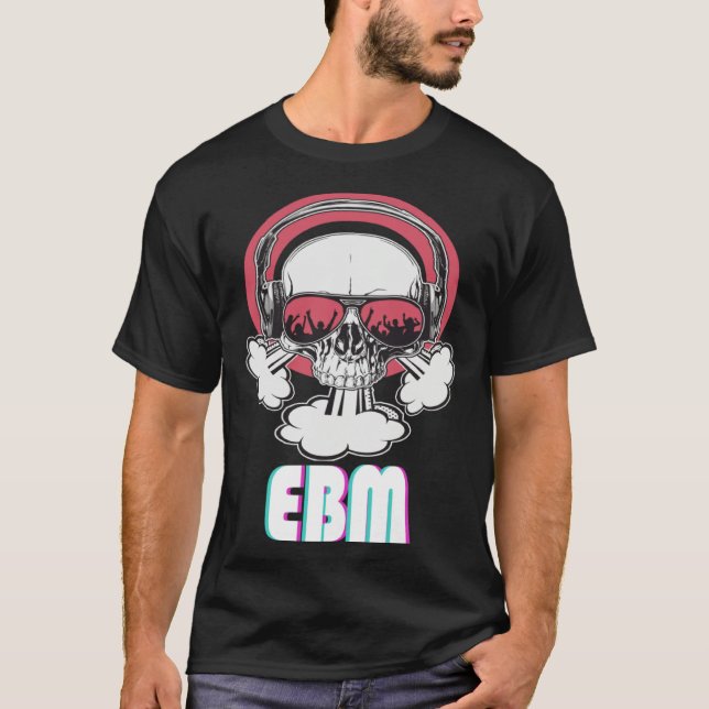 Camiseta EBM Disco Techno Trance Skull (Frente)