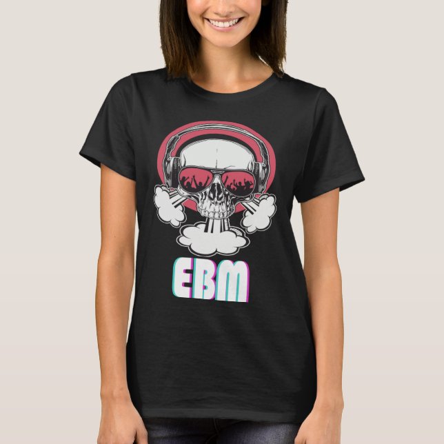 Camiseta EBM Disco Techno Trance Skull (Frente)