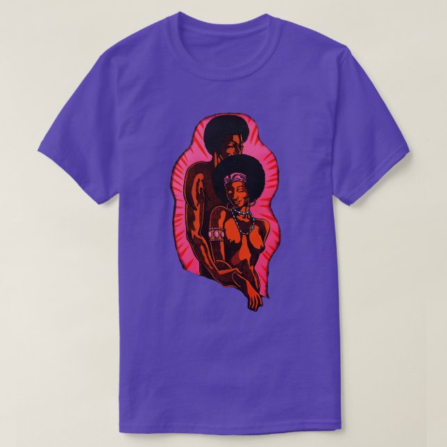 Camiseta Ebony Love 1970s Blacklight poster (Frente do Design)