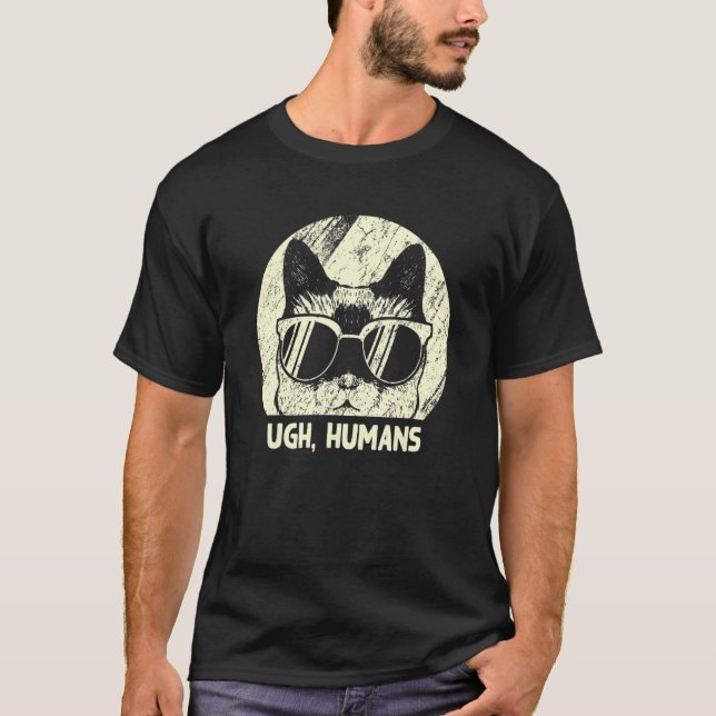 Camiseta Eca Humanos Gato   Introvertido Gatinho Gato Antis (Frente)