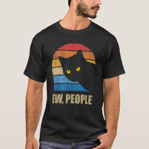 Camiseta Eca, Pessoas Gato Preto Vintage Retro Gato Engraça