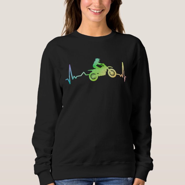 Camiseta Ecg Heartbeat Dirt Biker Motorcycle Enduro Motocro (Frente)